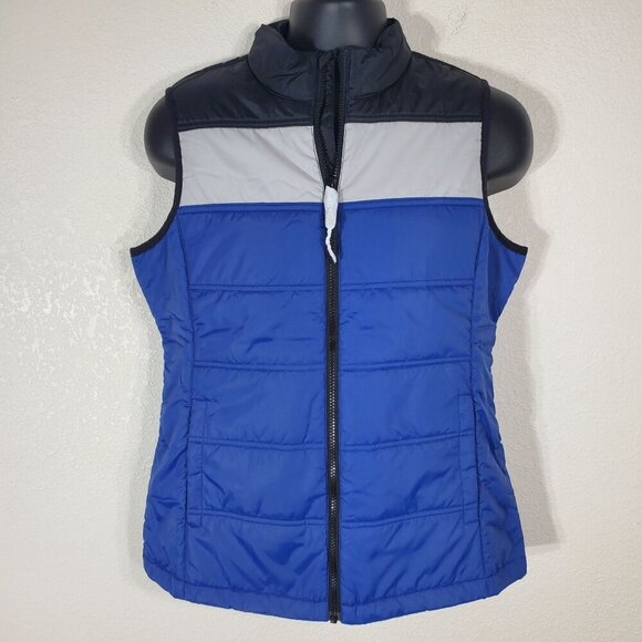 Cutter & Buck Jackets & Blazers - Cbuk By Cutter & Buck Womens Puffer Vest Medium Blue & Gray Colorblock